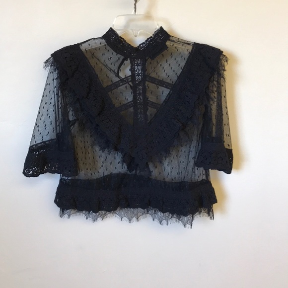 The Kooples Tops - {The KOOPLES} NEW Embroidered Lace Ruffles Blouse